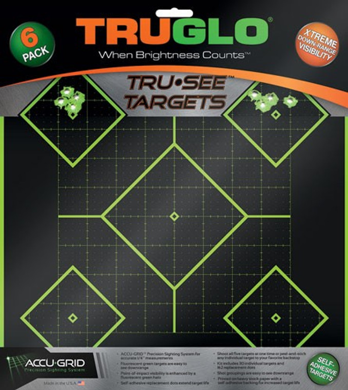 Truglo Tru-see Reactive Target - 5 Daimond 6-pack Green