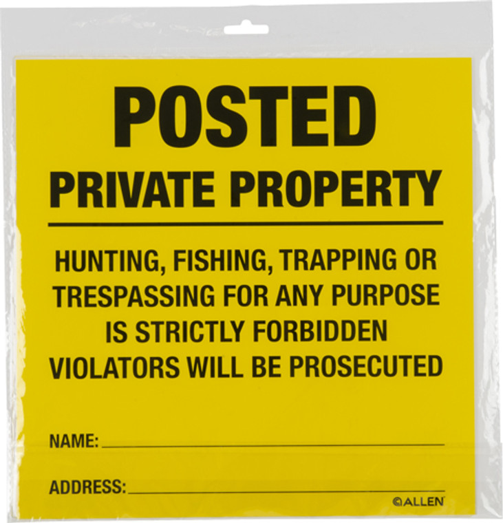 Allen Posted No Trespassing - Sign 12 Pack