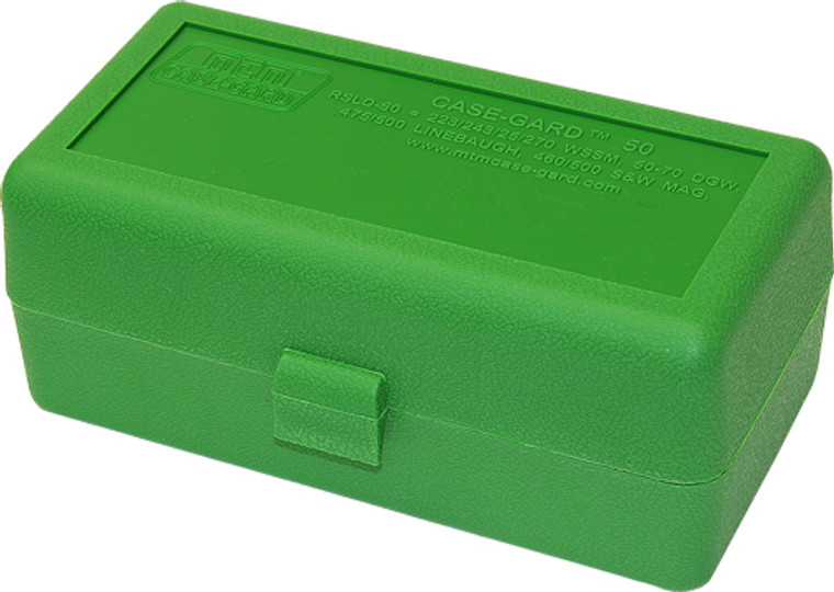 Mtm Ammo Box Wssm & .500sw - 50-rounds Flip Top Style Green