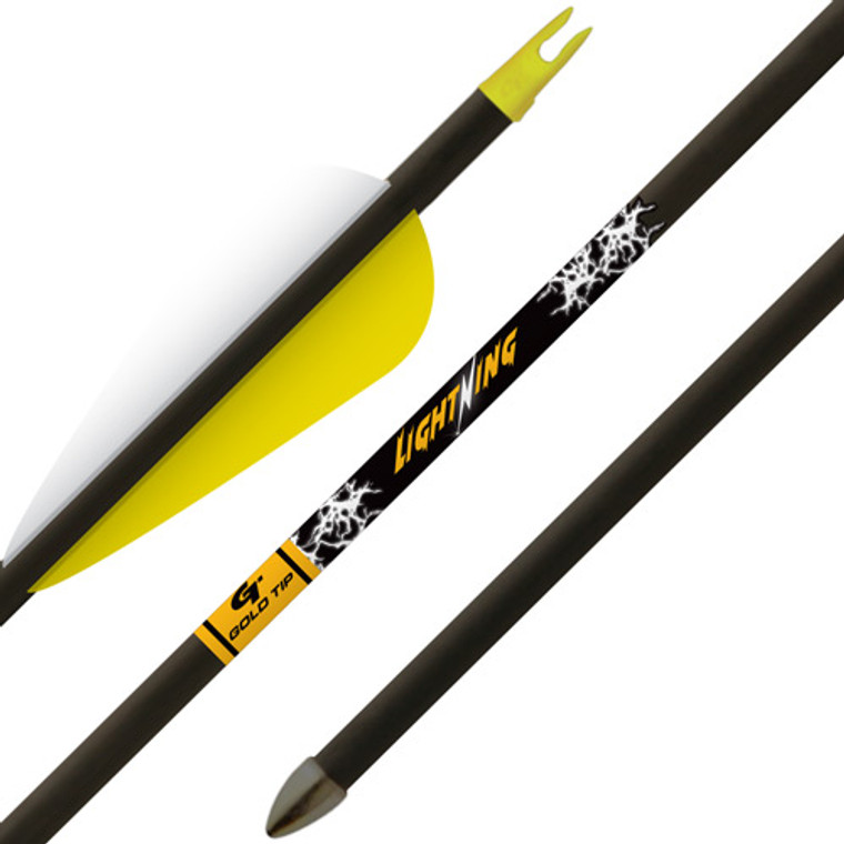 Gold Tip Arrow Lightning Youth - 2.5" Vane Tec Glued-in Pnt 3pk