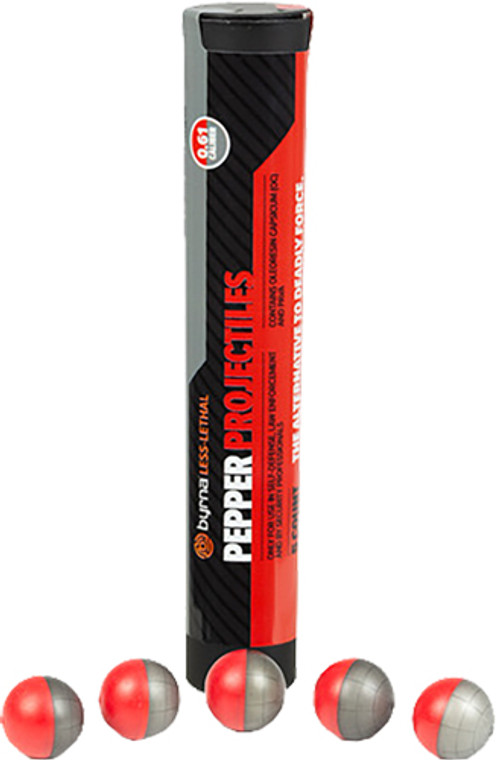 Byrna Pepper Projectiles 5-ct - Tube .61 Cal Fits Cl Launcher