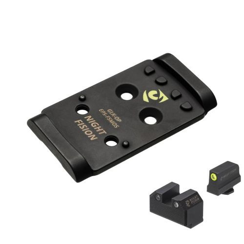 Night Fision Optic Plate & Ns - Combo Eps To Glock Full Sz Mos
