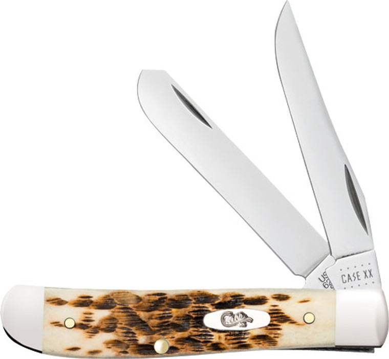 Case Knives Amber Bone Ss - Peach Seed Jig Mini Trapper Case Knives Amber Bone Ss - Peach Seed Jig Mini Trapper