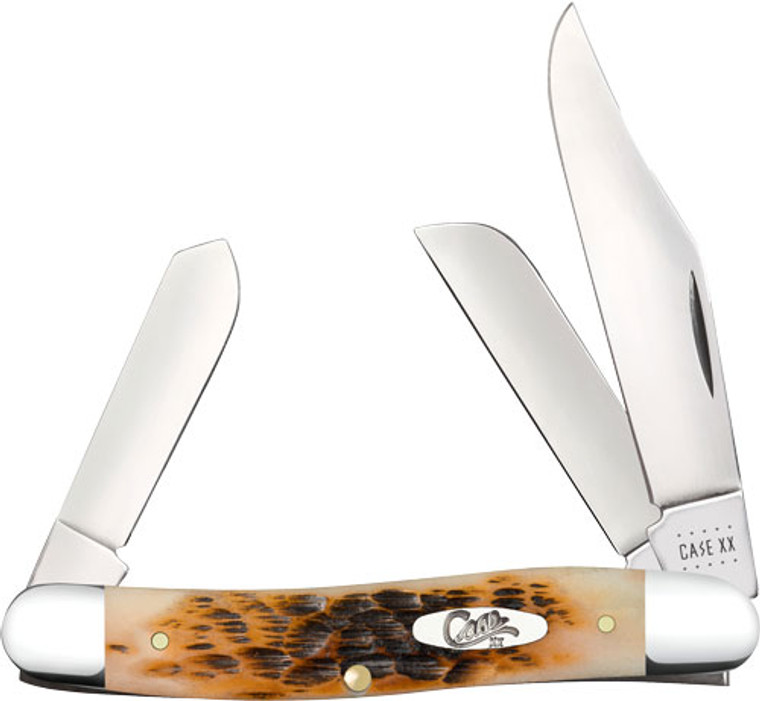 Case Knives Amber Bone Peach - Seed Jig Stockman Case Knives Amber Bone Peach - Seed Jig Stockman