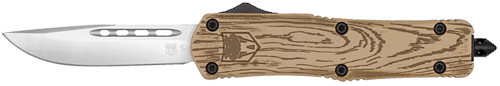 Cobratec Medium Fs3 Otf 3" D2 - Wood Grain Cerakote Drop Point
