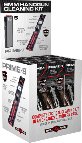 Real Avid Prime 9mm Pistol - Cleaning Kit 12pc. Display