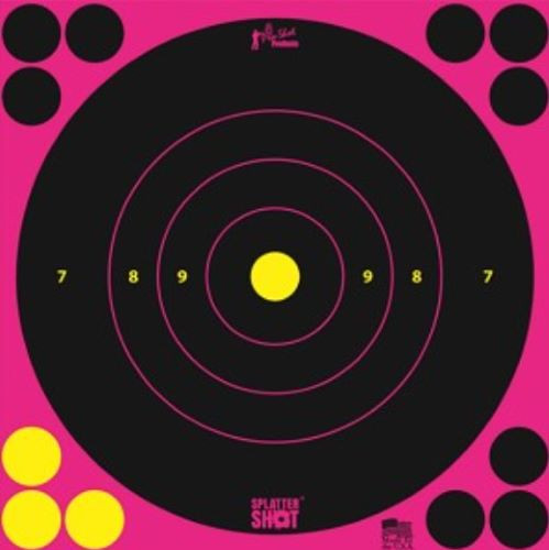 Splatter Shot Target Bullseye - 8" Pink Peel/stick 6ea
