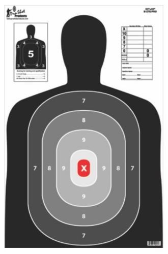 Splatter Shot Target B27 - Silhouette Pro 23"x35" 5pk