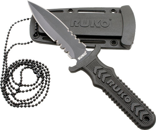 Ruko Fixed 3" Neck/boot Knife - Nylon Handle Clamshell