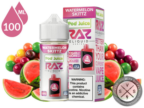 Watermelon Skittz - RAZ e Juice 100ml 3MG
