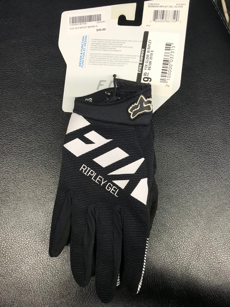 Fox Ripley Gel Womens Glove Black/White Small