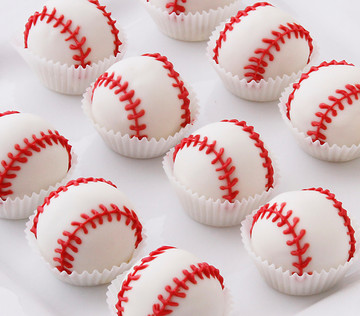 Delicious baseball cake balls