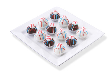 Delicious baseball cake balls