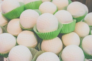 Golf Ball Cake Bites and Optional Ball Basket
