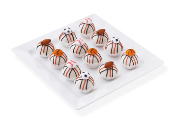Delicious sports themed cake balls
