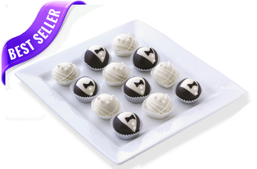 Bride and groom cake balls, perfect for weddings!
