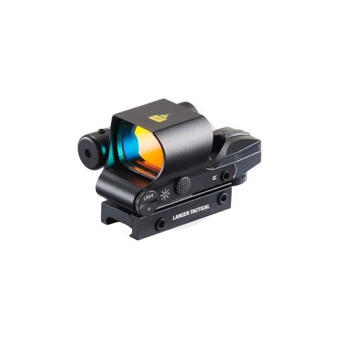 Lancer Tactical Picatinny 4 Reticle Red Dot Reflex Sight w/ Laser