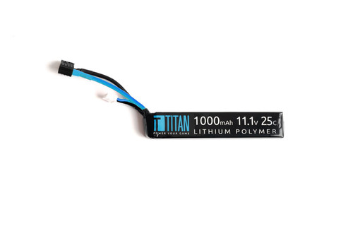 Titan LiPo 1000mAh 11.1v 25C Airsoft Battery - T Plug