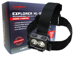 POWERTAC 2500 LUMEN WHITE RED IR HEADLAMP