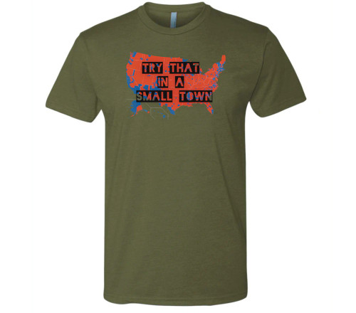 Black Eagle Try That in a Small Town Map T-Shirt