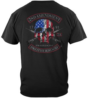 Erazor Bits 2A Brotherhood Biker Skull & Flag Shirt - View 1