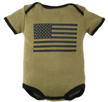 Trooper American Flag Baby Bodysuit - Patriotic Outfit