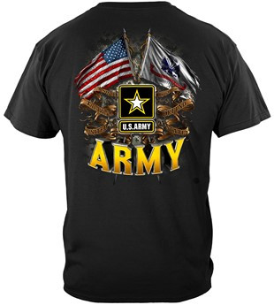 Erazor Bits Army Double Flag US Army T-Shirt - View 1