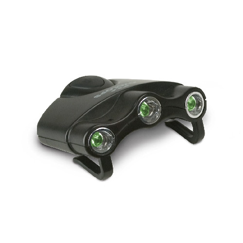 GSM Outdoors Orion Hat Clip Light, 3 Green LED