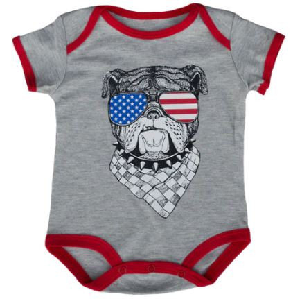 Trooper Patriot Bulldog Baby Bodysuit