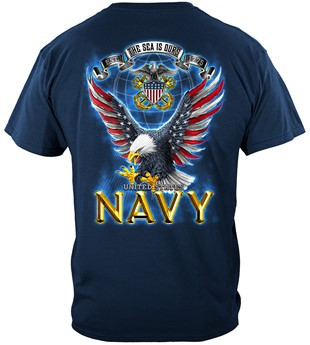 Erazor Bits USN Navy Bald Eagle Flag T-Shirt
