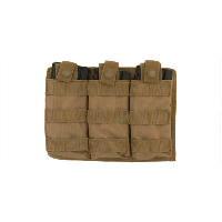 Lancer Tactical Airsoft Triple MOLLE M4 Magazine Pouch - TAN