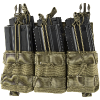 Lancer Tactical Adaptive Hook and Loop Triple Dual Mag Pouch - OD GREEN