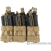 Lancer Tactical Adaptive Hook and Loop Triple Dual Mag Pouch - TAN
