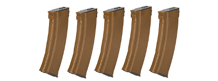 E&L 5X 74N MID-CAP 120RDS AEG MAGAZINE BOX SET ( BROWN)
