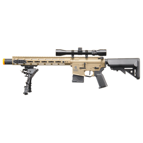 Lancer Tactical Gen 2 Hellion M-LOK 13" DMR M4 AEG Airsoft Rifle w/ Mock Suppressor