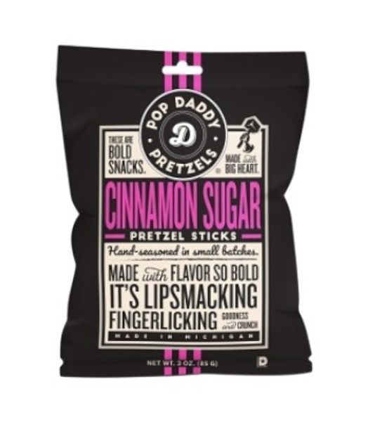 Pop Daddy Pretzels Sticks | Cinnamon Sugar | 3oz | USA