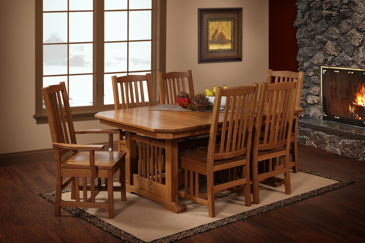 Amish Handcrafted Hacienda Dining Set Hardwood Furniture