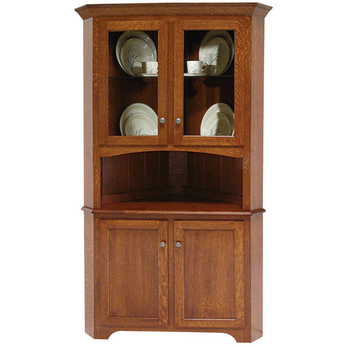 Amish Handcrafted Mary Ann Corner Hutch