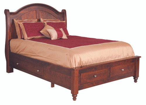 Amish Handcrafted Duchess #900 Sleigh Bed With Storage Rails