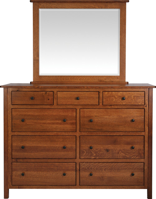 Amish Handcrafted #8 Cornwell High Dresser With #13B Mirror