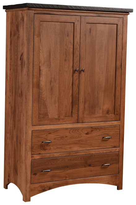 Amish Handcrafted Lewiston Armoire with Two Shelves