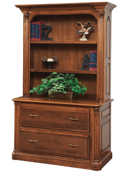 Amish Handcrafted Jefferson Lateral File and Bookshelf