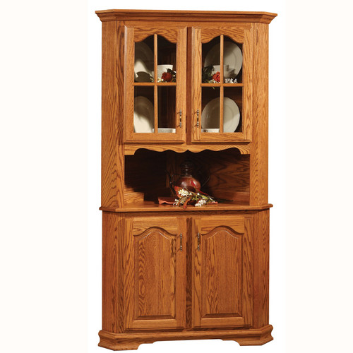 Amish Handcrafted Country 2 Door Corner Hutch 155