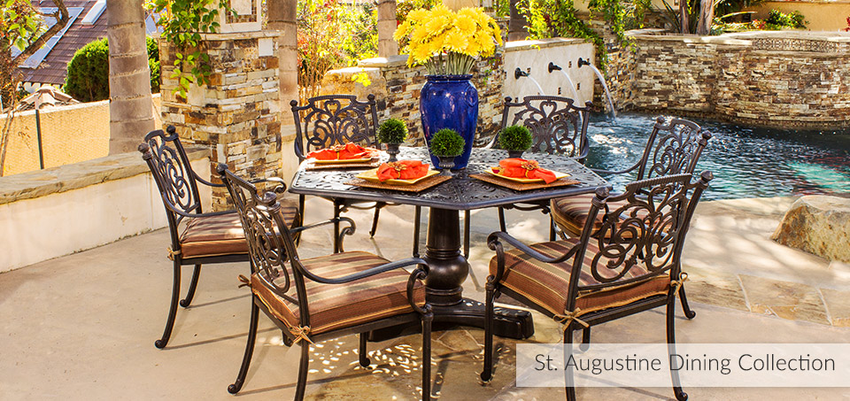 St. Augustine Cast Aluminum Outdoor Dining Collection