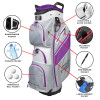 Ladies 4.5 Cart Bag Gray/Purple/White