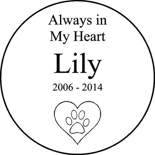 Personalized Engraved Pet Memorial  Stone 11"Diameter  Lily