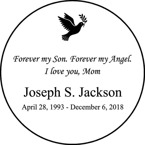 Personalized Engraved Memorial Garden Stone 13.5" Joseph S. jackson_custom