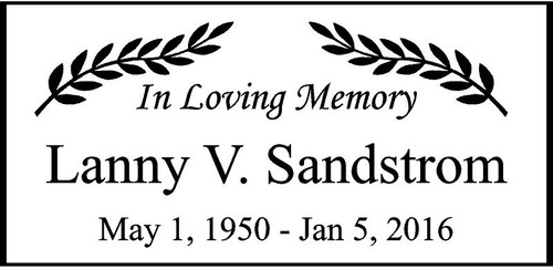 Personalized Engraved  Memorial  Stone 11.5""x 5.5"  Lanny V Sandstrom