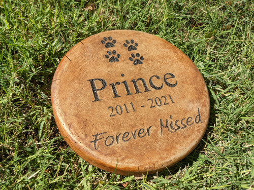 Personalized Engraved Pet Memorial  Stone 7.5" Diameter 'Forever Missed'