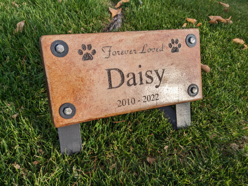  Personalized Engraved Pet Memorial  Stone 11.5"x 5.5" with Stand Forever Loved